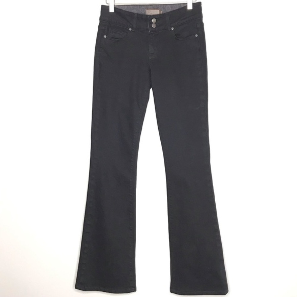 Paige Hidden Hills High Rise Boot Cut Black Denim